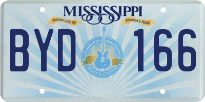 MS license plate BYD166