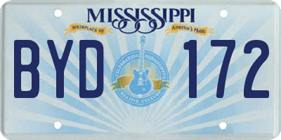 MS license plate BYD172