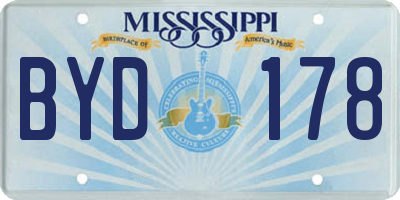 MS license plate BYD178