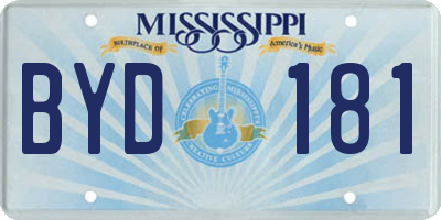 MS license plate BYD181
