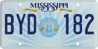 MS license plate BYD182