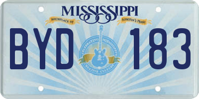 MS license plate BYD183