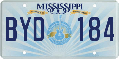 MS license plate BYD184