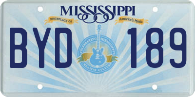 MS license plate BYD189