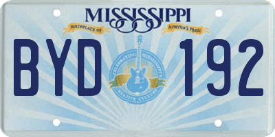 MS license plate BYD192