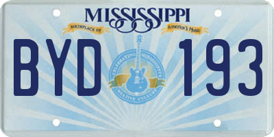 MS license plate BYD193