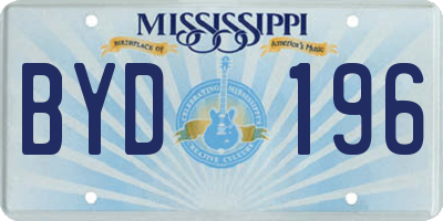 MS license plate BYD196