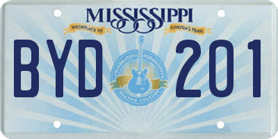 MS license plate BYD201