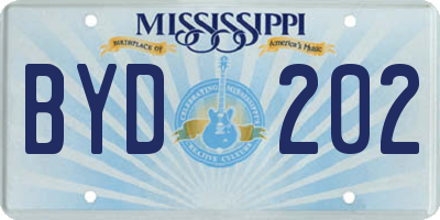 MS license plate BYD202