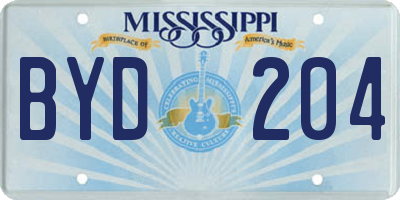 MS license plate BYD204