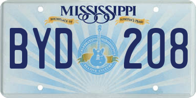 MS license plate BYD208