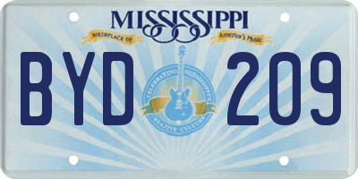 MS license plate BYD209