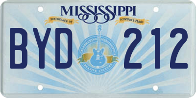 MS license plate BYD212