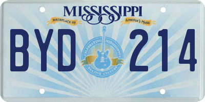 MS license plate BYD214