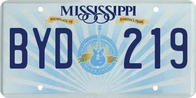 MS license plate BYD219