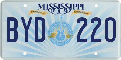 MS license plate BYD220