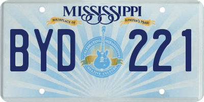 MS license plate BYD221