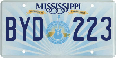 MS license plate BYD223
