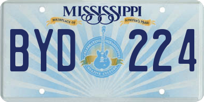 MS license plate BYD224