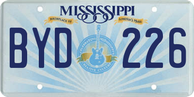 MS license plate BYD226