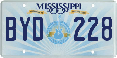 MS license plate BYD228