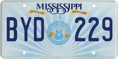 MS license plate BYD229