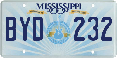 MS license plate BYD232