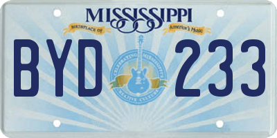 MS license plate BYD233