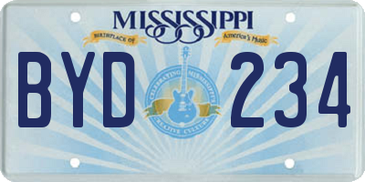 MS license plate BYD234