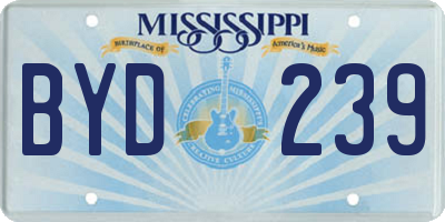 MS license plate BYD239