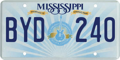 MS license plate BYD240