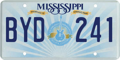 MS license plate BYD241