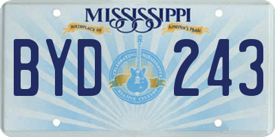 MS license plate BYD243