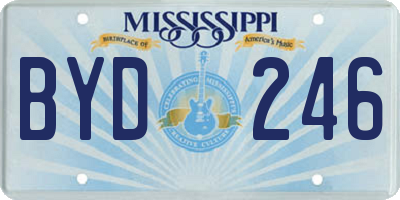 MS license plate BYD246