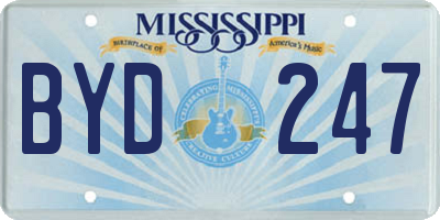MS license plate BYD247