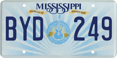 MS license plate BYD249