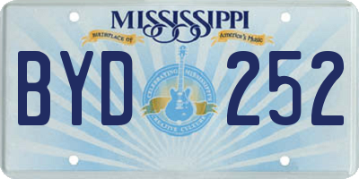MS license plate BYD252