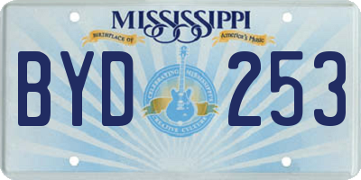 MS license plate BYD253