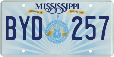 MS license plate BYD257