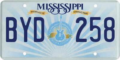 MS license plate BYD258