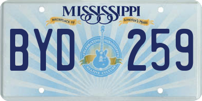 MS license plate BYD259