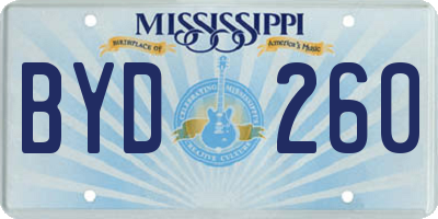 MS license plate BYD260