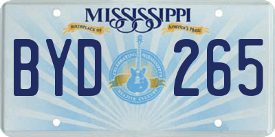 MS license plate BYD265