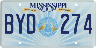 MS license plate BYD274