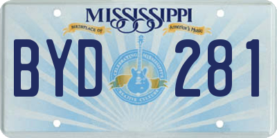 MS license plate BYD281
