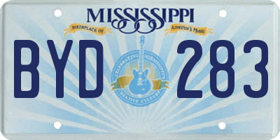 MS license plate BYD283