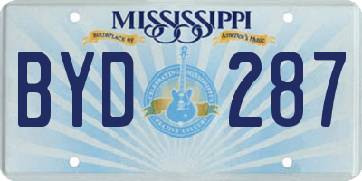 MS license plate BYD287