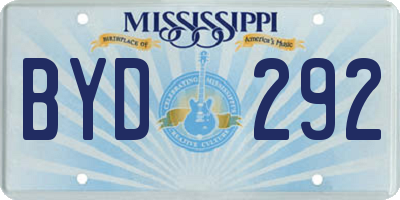 MS license plate BYD292