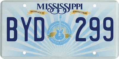 MS license plate BYD299