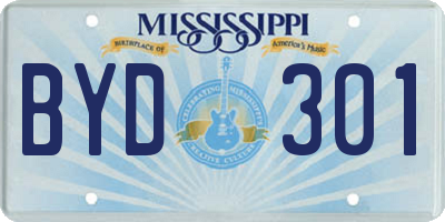 MS license plate BYD301